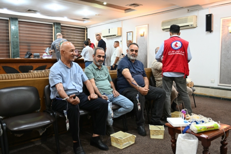  Al-Fao General Engineering Company—an entity under the Ministry of Construction, Housing, Municipalities, and Public Works—organized a blood donation drive. The event was coordinated by the company’s Media, Public Relations, Citizen Affairs, and Women's Affairs divisions, in collaboration with the Ministry’s Health Center and the National Blood Transfusion Center.