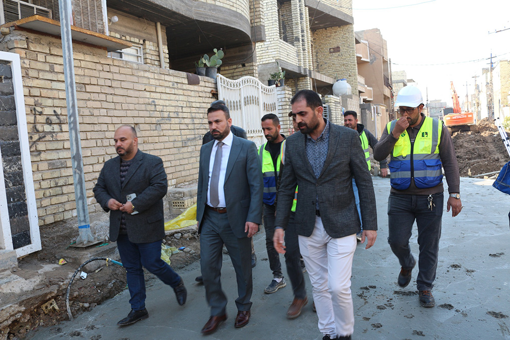 The Director General reviews on the ground the work of the Fifth Police District in Baghdad Governorate