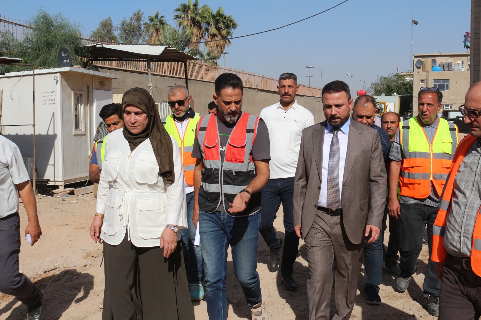 Engineer Imad Tawfiq Al Mirza reviews in the field the reality of the ongoing work in the supplementary works project for the building of the Chaldean Patriarchate of Babylon in Baghdad Governorate