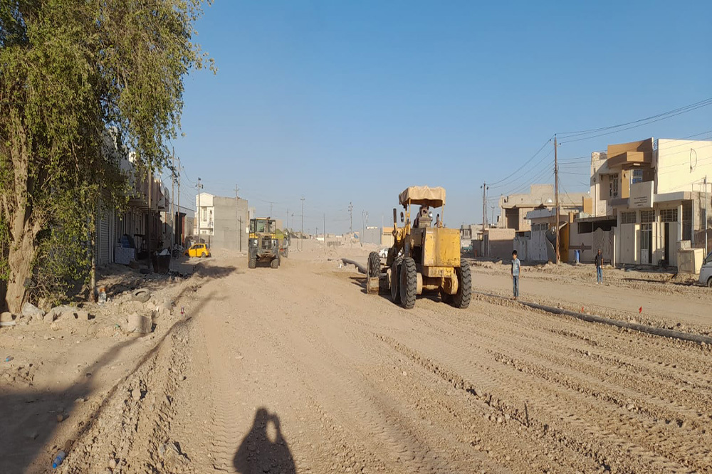 Development project of one of the main streets in Samarra district, Salah al-Din Governorate