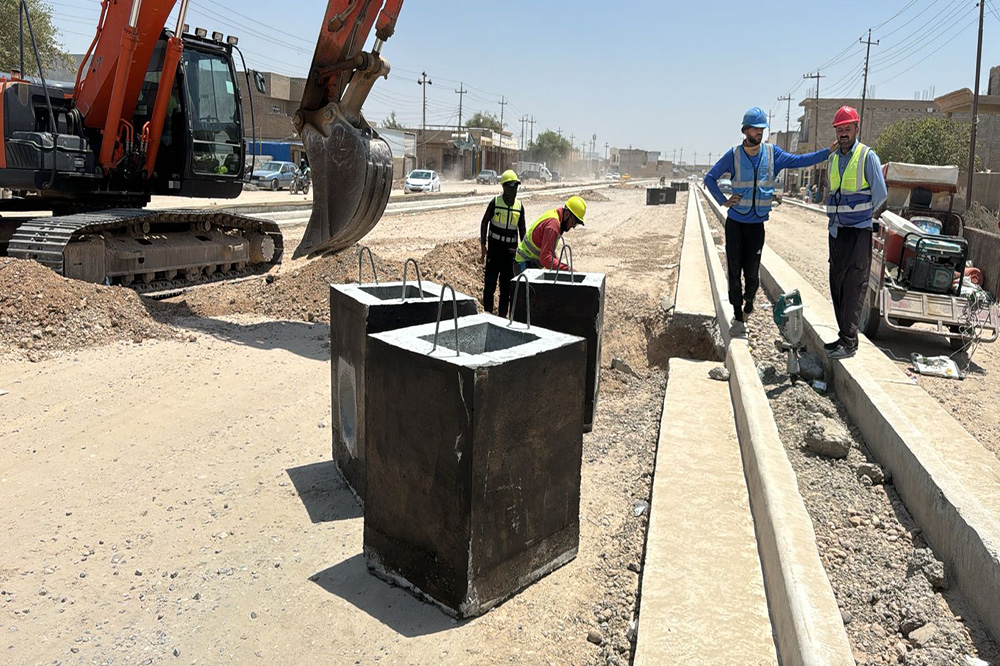 Development project of one of the main streets in Samarra district, Salah al-Din Governorate