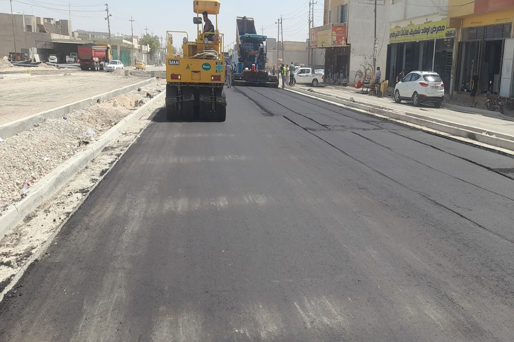 Implementation of one of the main streets in Samarra district, Salah al-Din Governorate