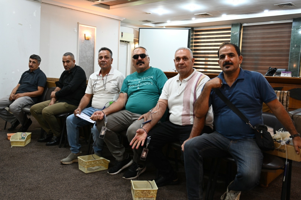  Al-Fao General Engineering Company—an entity under the Ministry of Construction, Housing, Municipalities, and Public Works—organized a blood donation drive. The event was coordinated by the company’s Media, Public Relations, Citizen Affairs, and Women's Affairs divisions, in collaboration with the Ministry’s Health Center and the National Blood Transfusion Center.