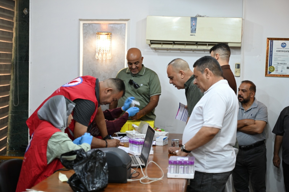  Al-Fao General Engineering Company—an entity under the Ministry of Construction, Housing, Municipalities, and Public Works—organized a blood donation drive. The event was coordinated by the company’s Media, Public Relations, Citizen Affairs, and Women's Affairs divisions, in collaboration with the Ministry’s Health Center and the National Blood Transfusion Center.
