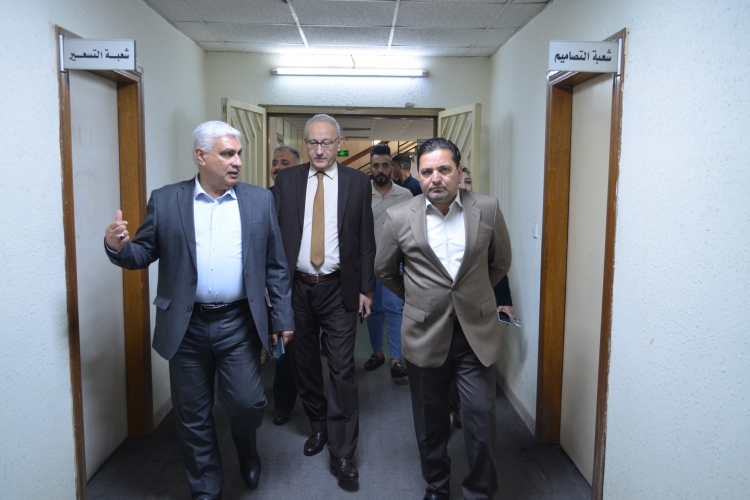 Engineer Imad Mohamed Abdullah check out the departments and sections of Al-Mansour Company, which is combine with Al-Fao General Engineering Company