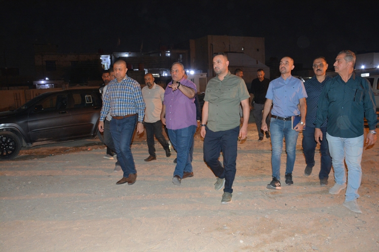 Director General Of Al-Fao General Engineering Company Follows Up At Night The Company's Projects In Basra Governorate