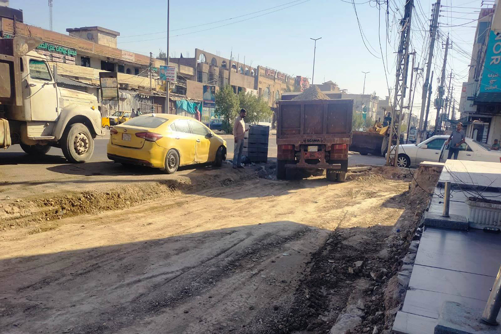 مشروع تطوير وتأهيل بعض الشوارع والأزقة في منطقة الشعب ببغداد