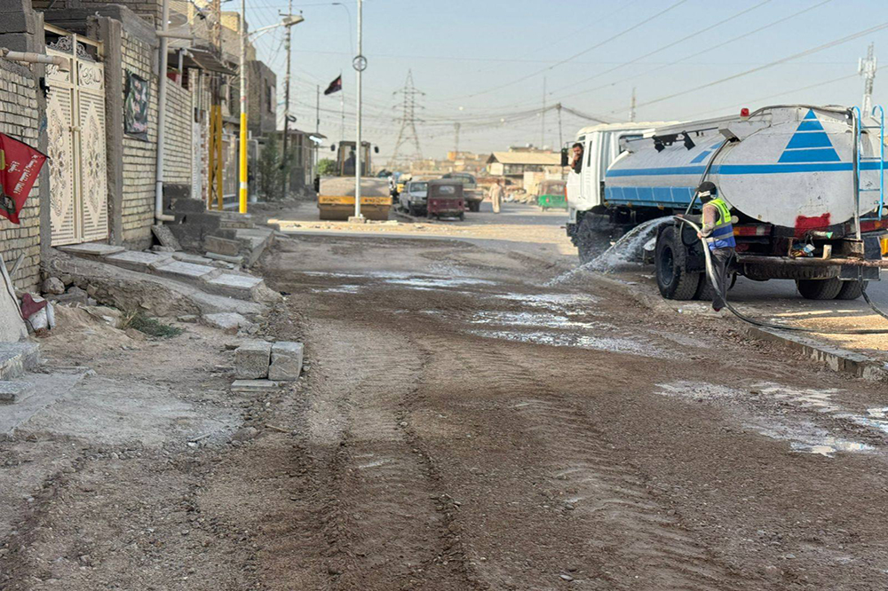 مشروع تطوير وتأهيل بعض الشوارع والأزقة في منطقة الشعب ببغداد