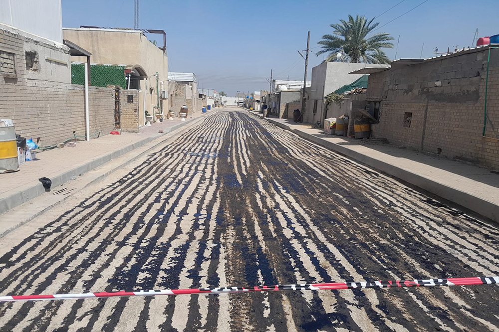 مشروع تأهيل الشوارع الرئيسية والخدمية لدور الموظفين في مصفى الدورة بمحافظة بغداد