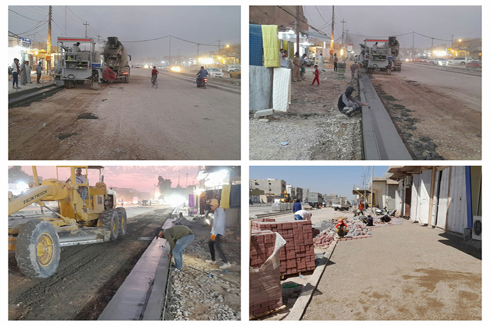 the project to develop one of the main streets in Samarra District in Salah al-Din Governorate