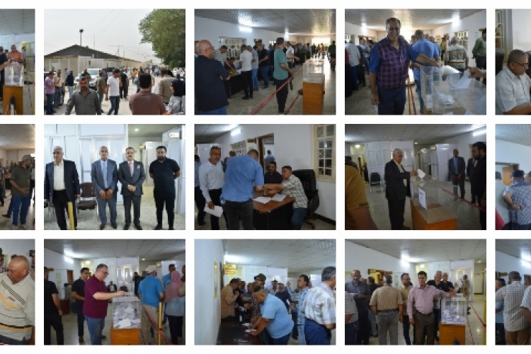 Amidst wide turnout: Al-Fao General Engineering Company holds elections for its new board of directors for its employees in the provinces (Baghdad, Diyala and Wasit)