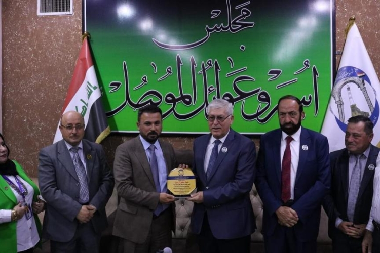 The Mosul Families and Families Council honors Engineer Imad Tawfiq Al Mirza, General Manager of Al-Fao General Engineering Company (with the Shield of Creativity) in appreciation of his great and prominent efforts in the city