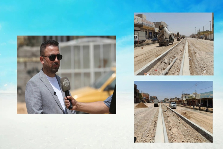 الشركة تواصل العمل بتطوير أحد الشوارع الرئيسية بقضاء سامراء في محافظة صلاح الدين